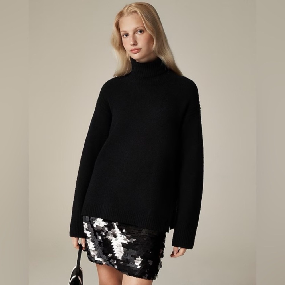 J. Crew Turtleneck Sweater in Supersoft Yarn Black